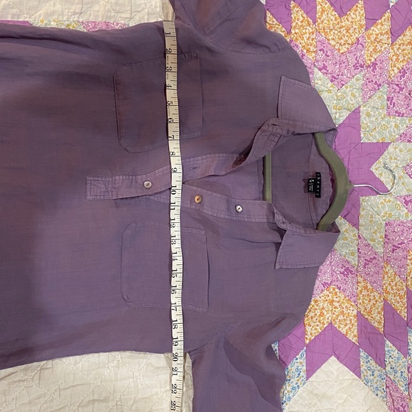 Theory lavender popover style blouse size medium - Picture 6 of 7
